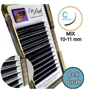 UNİVERSAL İpek Kirpik C  MIX  (0.07 kalınlık) UZUNLUK: 10 mm-11mm  